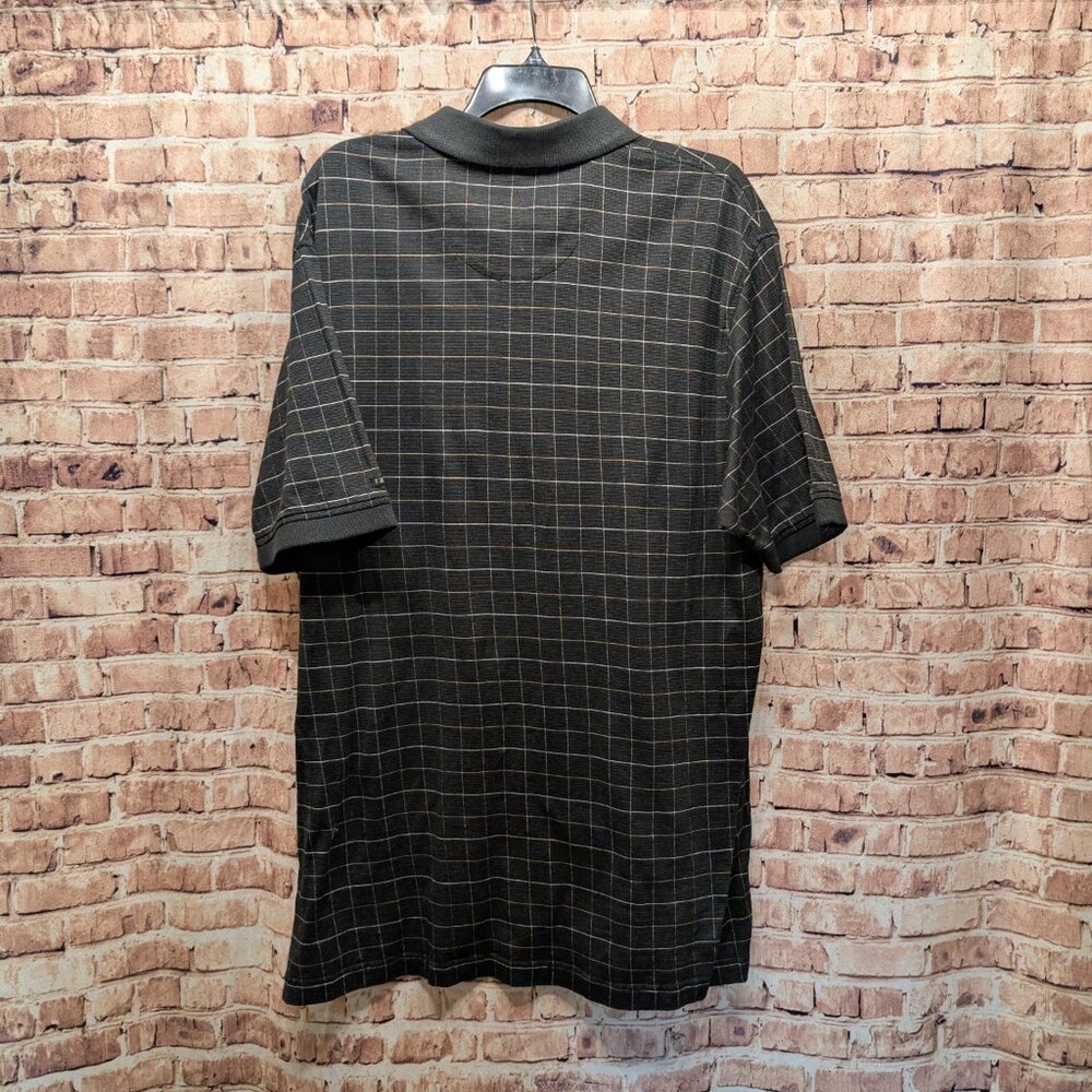 🧨🧨Izod Polo Golf Mercerized Cotton BLACK/Tan White Size Large - Picture 9 of 12